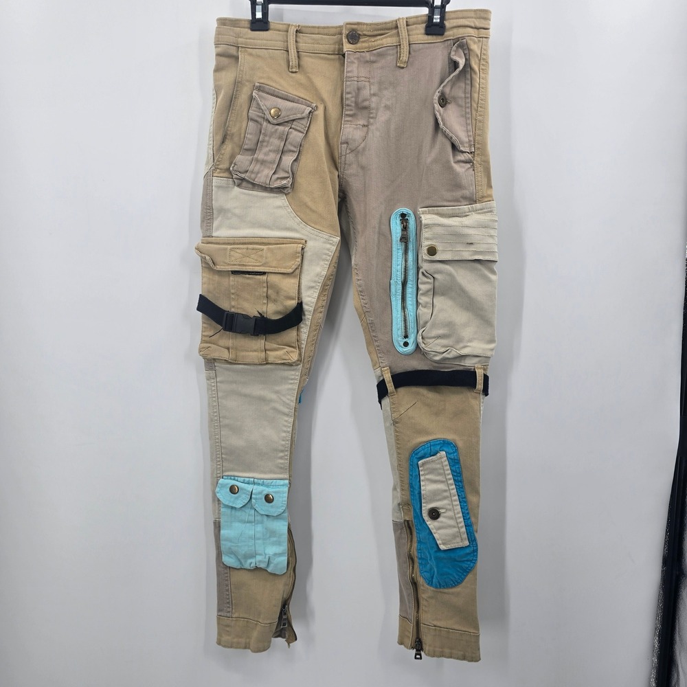 Jordan Craig Legacy Edition Ross Patchwork Cargo Pants Tan Khaki 32/32